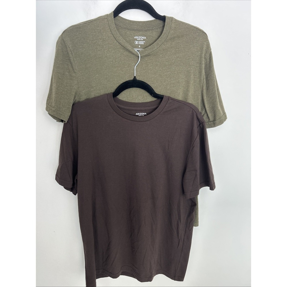 Two Arizona Jean Company Men's Small Short Sleeve T-Shirts Brown/Olive Green